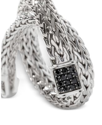 Sterling Silver Icon Bracelet with Pav&eacute; Black Sapphire, 7.5mm