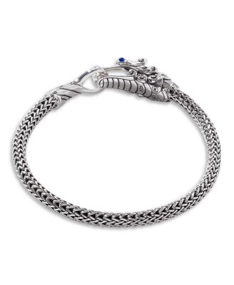 Sterling Silver Legends Naga Blue Sapphire Dragon Link Bracelet
