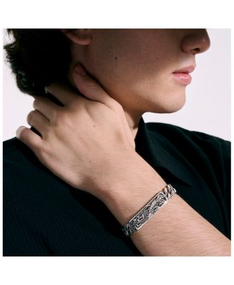 Sterling Silver Legends Naga Dragon Plate Curb Link Bracelet