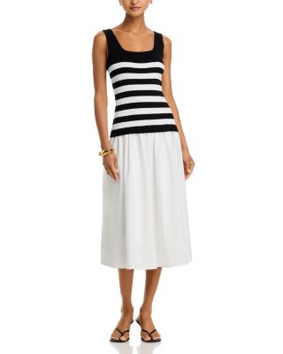 Stripe Mixed Media Dress - Exclusive