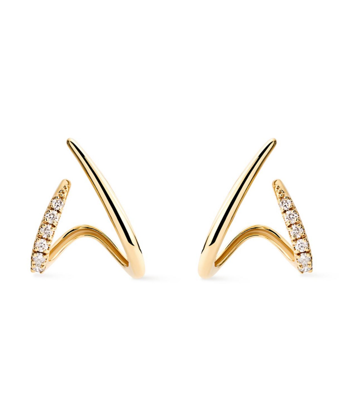 Solid Gold Lab Grown Diamond Aurora Huggie Studs