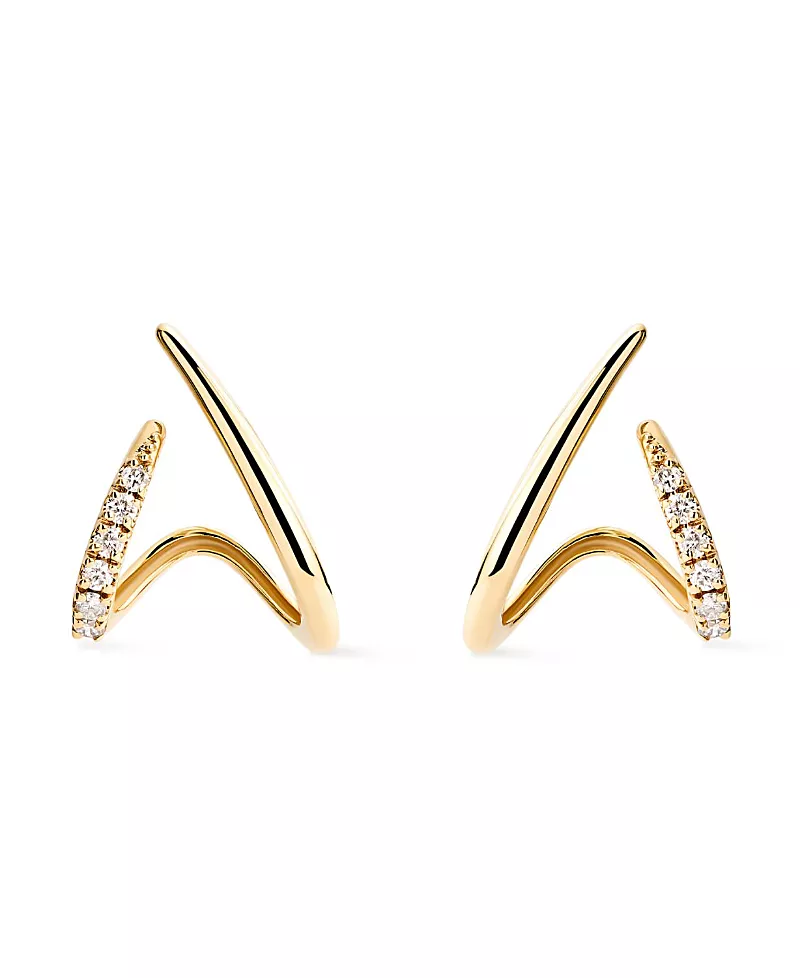 Ana Luisa Solid Gold Lab Grown Diamond Aurora Huggie Studs