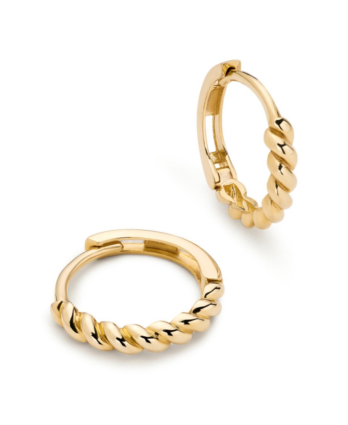 Solid Yellow Gold - Small Twist Hoop Earrings