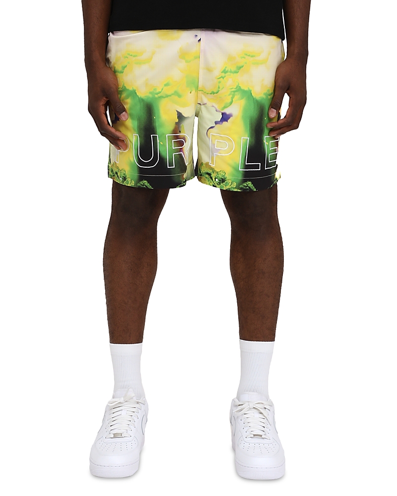 Purple Brand Wordmark Water Repellent All Around Performance Shorts In Green