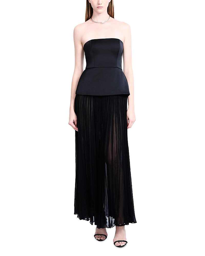 Bcbgmaxazria Strapless Peplum Gown