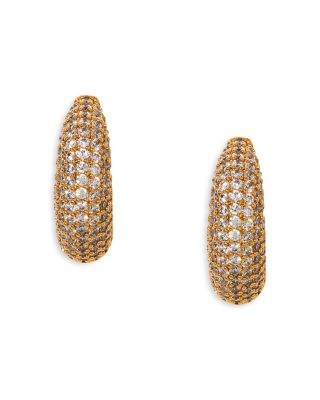 Nadri - Alma Pav&eacute; Dome Hoop Earrings