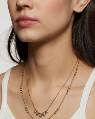 Bklyn Cubic Zirconia Bezel Layered Necklace, 16"-19"