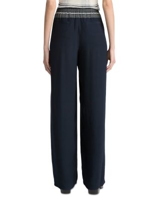 Mid Rise Placed Stripe Pants