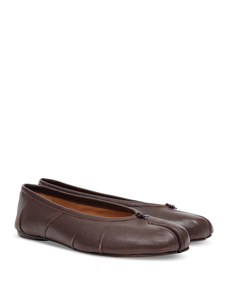 Maison Margiela Women's Tabi Leather Ballerina Flats