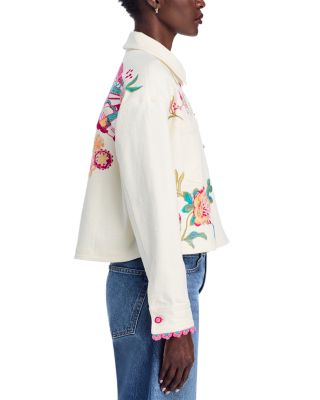 Crochet Cropped Denim Jacket