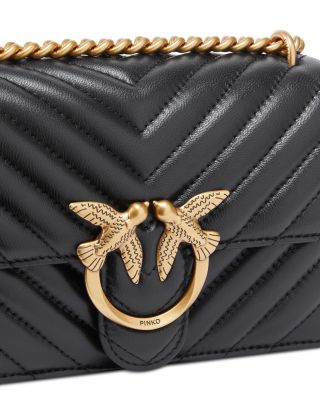 Love One Mini Black Quilted Leather Crossbody Bag