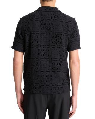 Open Knit Button Down Shirt