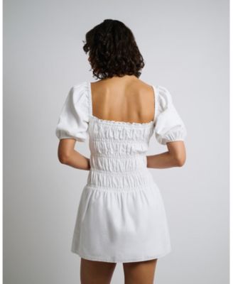 Air Linen Smocked Mini Dress