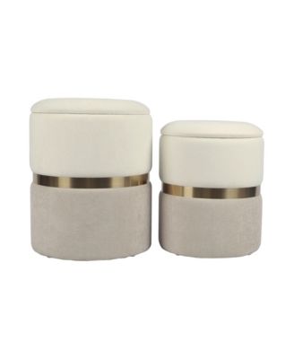 TOV Furniture - Gigi Chenille Storage Ottoman - Set of 2