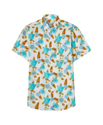 Morgan Floral Print Linen Short Sleeve Shirt