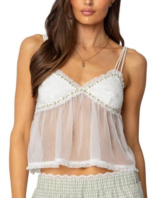 Sheer Lacey Babydoll Tank Top