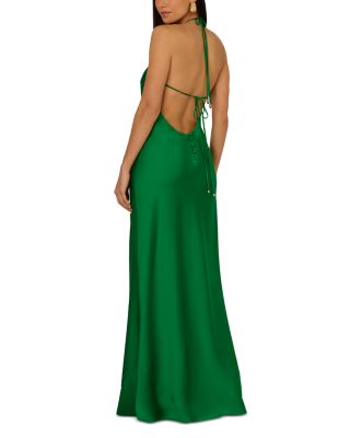 Satin Halter Long Dress