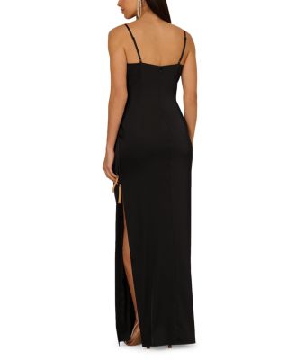 Satin Sweetheart Neck Long Dress