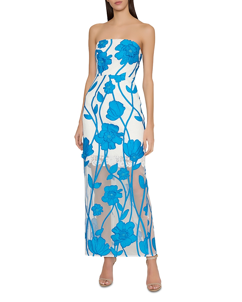 Milly Magnolia Grand Fleur Embroidered Lace Maxi Dress