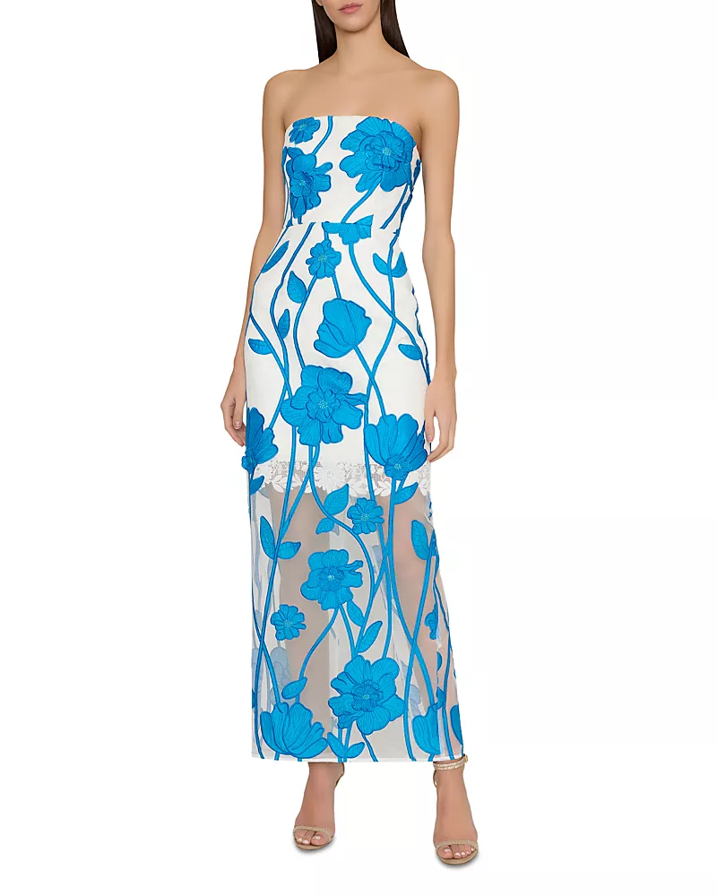 Milly Magnolia Grand Fleur Embroidered Lace Dress