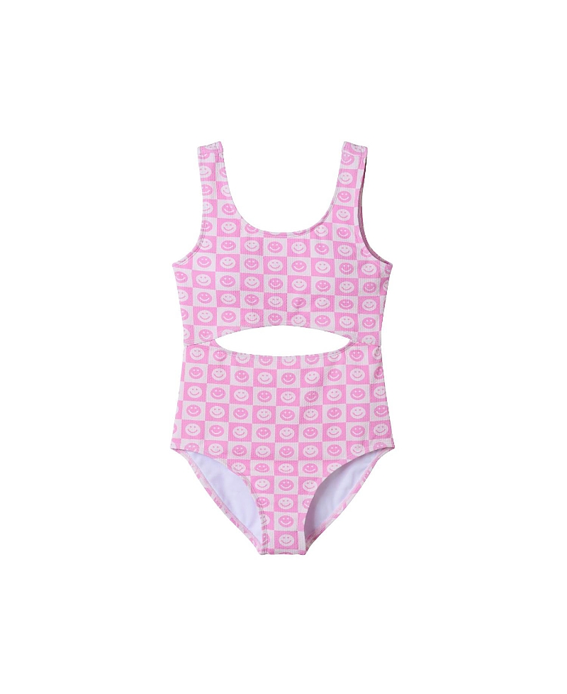 ANDY & EVAN GIRLS' SMILEY ONE PIECE SWIM SUIT - BIG KID