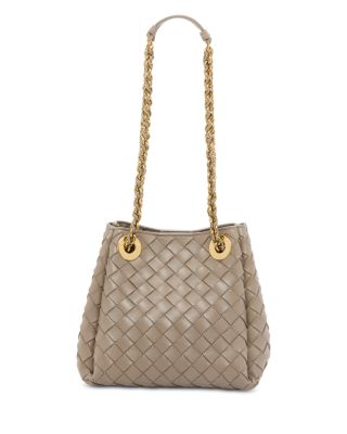 Small Parachute Intrecciato Leather Shoulder Bag