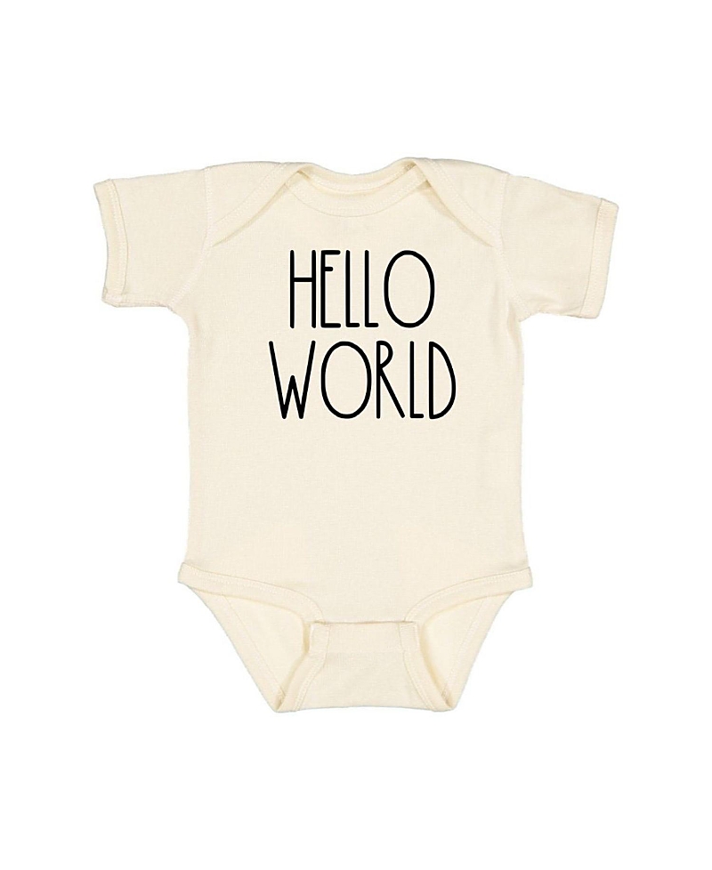 Sweet Wink Unisex Hello World Short Sleeve Bodysuit - Baby