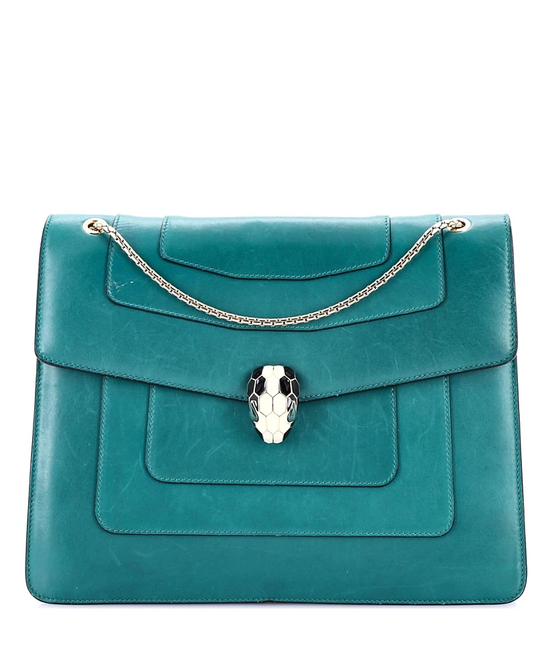 Pre-owned Pre-owned Bvlgari Bvlgari Large Serpenti Forever Square Shoulder Bag Leather