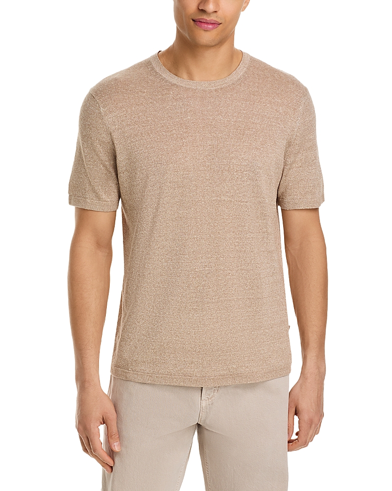 Michael Kors Mouline Short Sleeved Linen Blend Crewneck Tee