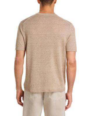 Mouline Short Sleeved Linen Blend Crewneck Tee  
