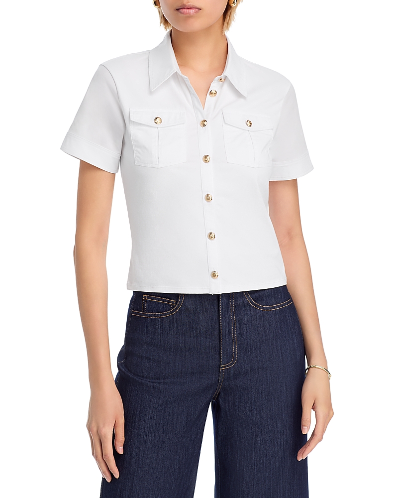 Cinq À Sept Button-fastening Pocket Top In White