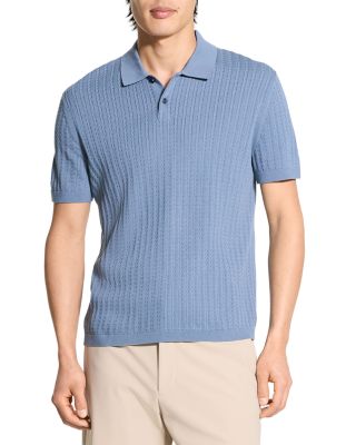 Short Sleeve Cable Polo in Breach 