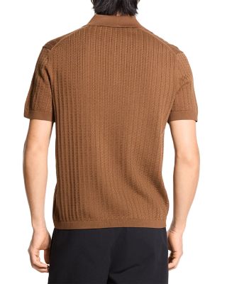 Short Sleeve Cable Polo in Breach 