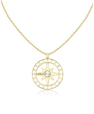 North Star Medallion in 14K Yellow Gold, 0.40ctw Round Brilliant Lab Grown Diamond