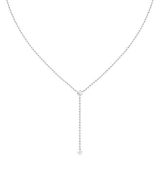 Duo Lariat Necklace in 14K White Gold, 0.35ctw Round Brilliant Lab Grown Diamond