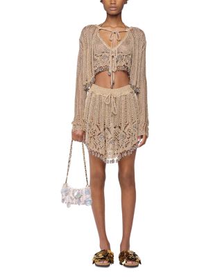 Metallic Cropped Cardigan