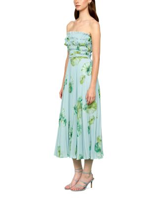 Cathy Floral Pliss&eacute; Midi Dress