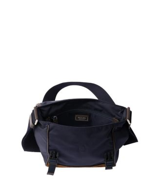 Medium Re-Nylon and Leather Shoulder Bag