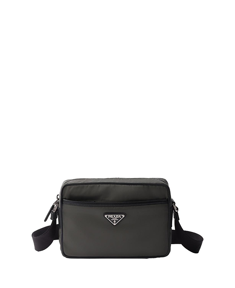 Prada Re-nylon And Saffiano Shoulder Bag In Black