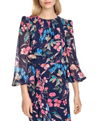 Long Sleeve Cascading Ruffle Gown