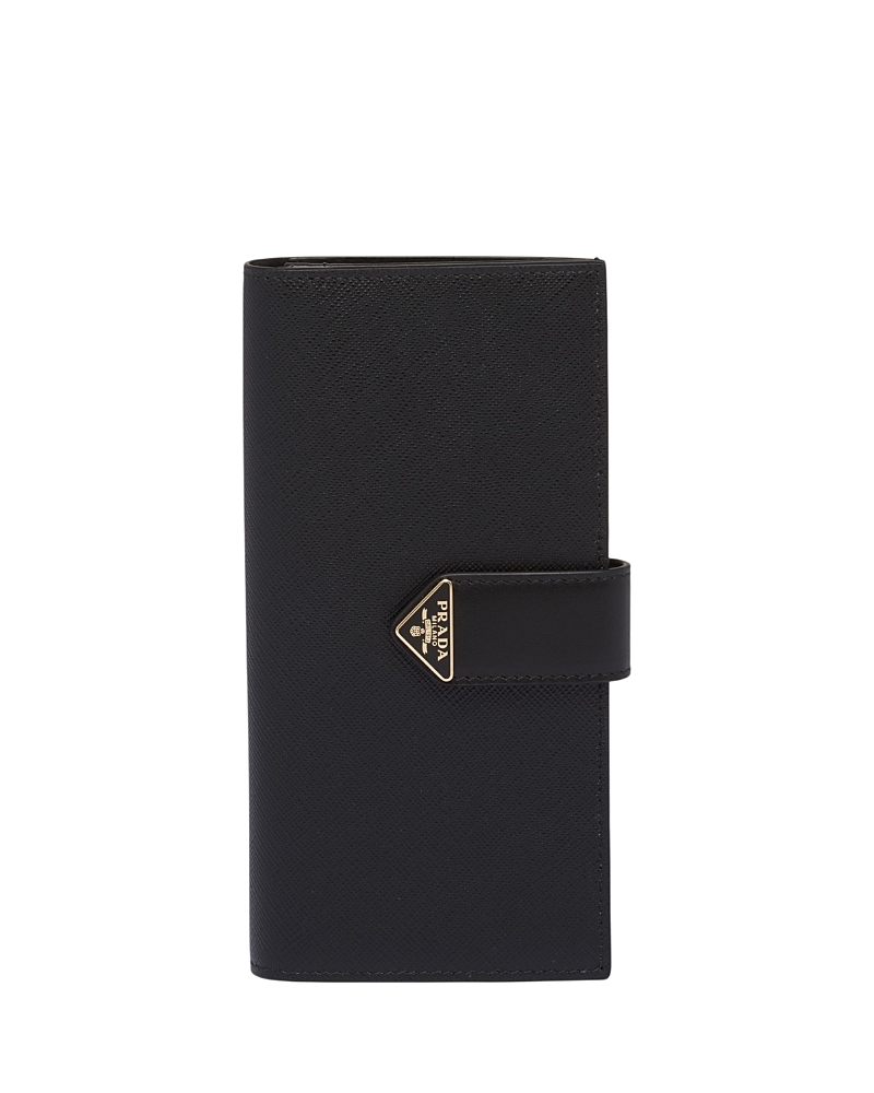 Prada Large Saffiano and Smooth Leather Wallet · OS