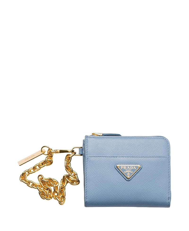 Prada Small Saffiano Leather Chain Wallet