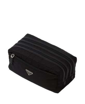 Re-Nylon and Saffiano Leather Travel Pouch