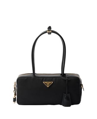 Prada Re-Nylon and Leather Small Top-Handle Bag with Padlock