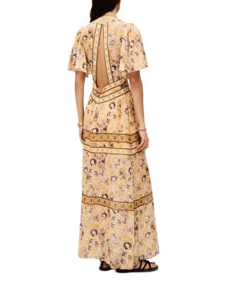 Alia Printed Open Back Maxi Dress