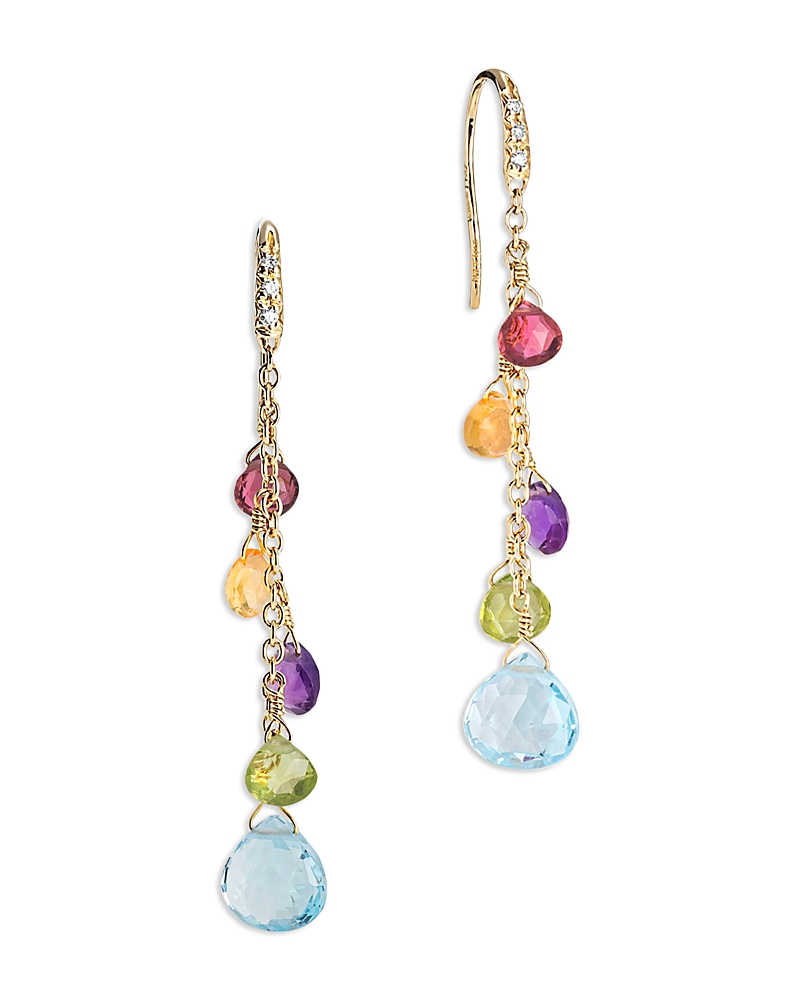Marco Bicego 18k Yellow Gold Paradise Multi Gemstone & Diamond Drop Earrings In Gold