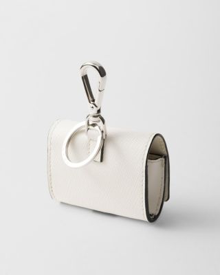  Saffiano Leather Headphone Case With Keychain