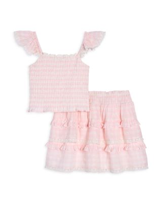 Girls' Billie Cherry Embroidered Tiered Skirt - Big Kid