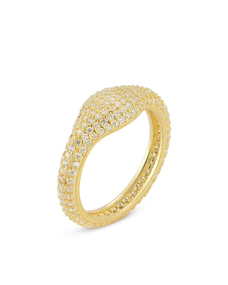 Shop Aqua Pave Signet Dome Ring, Exclusive