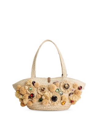Embellished Straw Bag